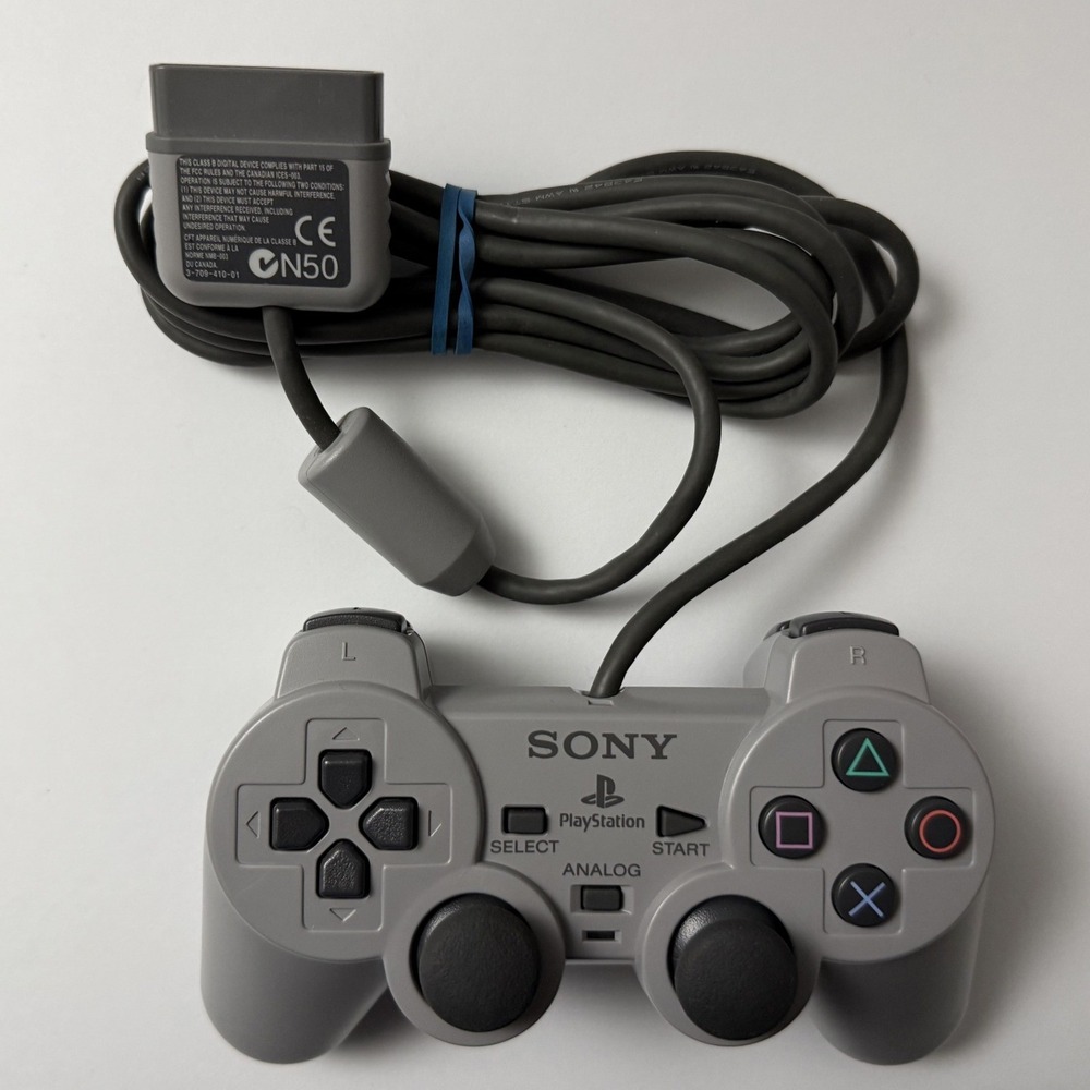 Sony PS1 DualShock Controller - Gray SCPH-1200 - Wired Analog - Tested